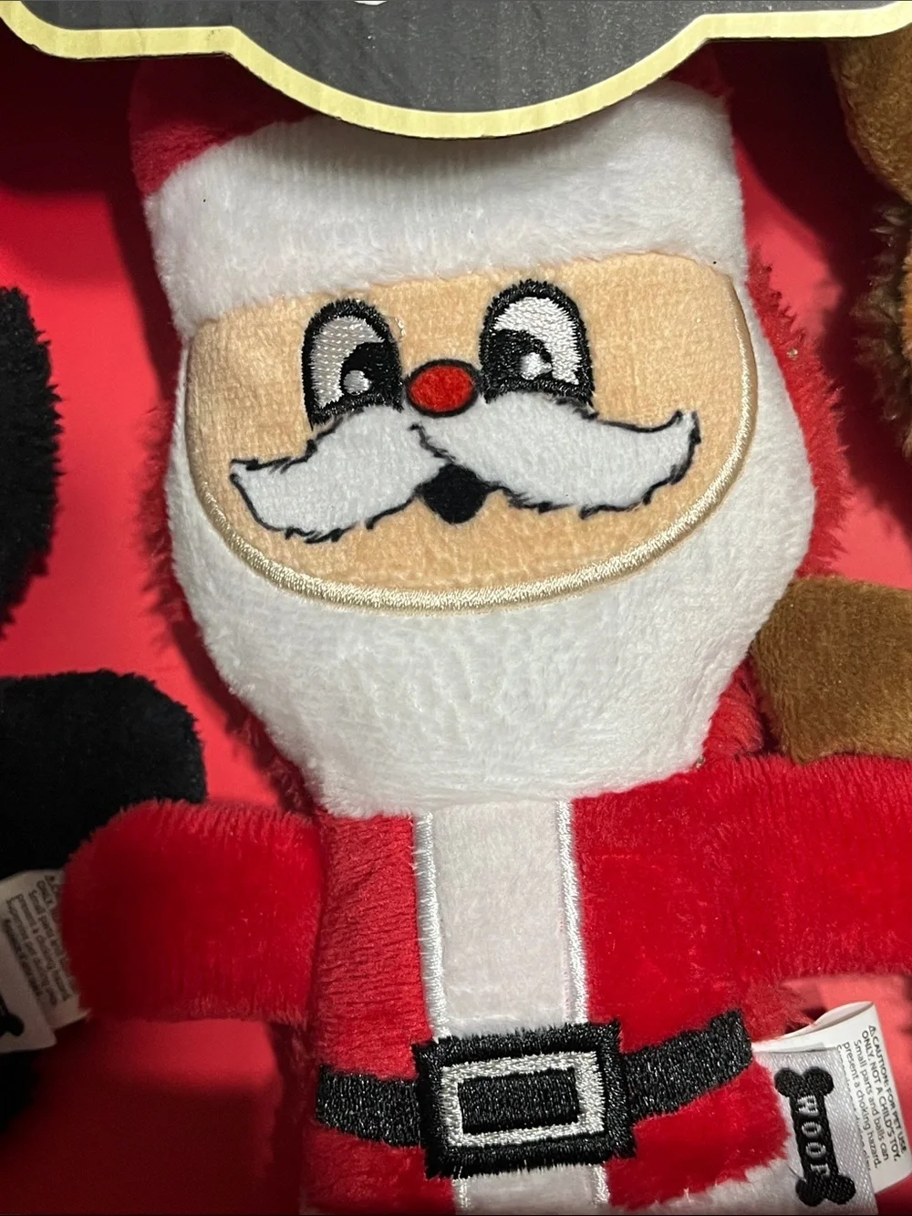 Woof Holiday Dog Toys 3-Pack | Santa Penguin Reindeer Squeaker Toys  NIB